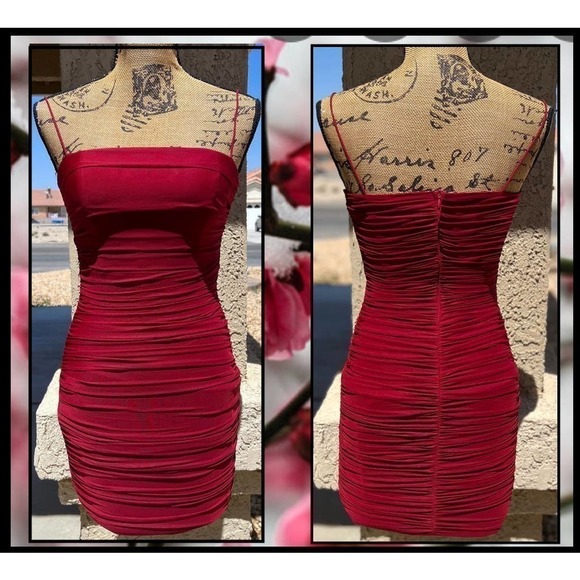 Princess Polly TARA BodyCon Mini Dress Burgundy US Size 4 - Picture 5 of 7